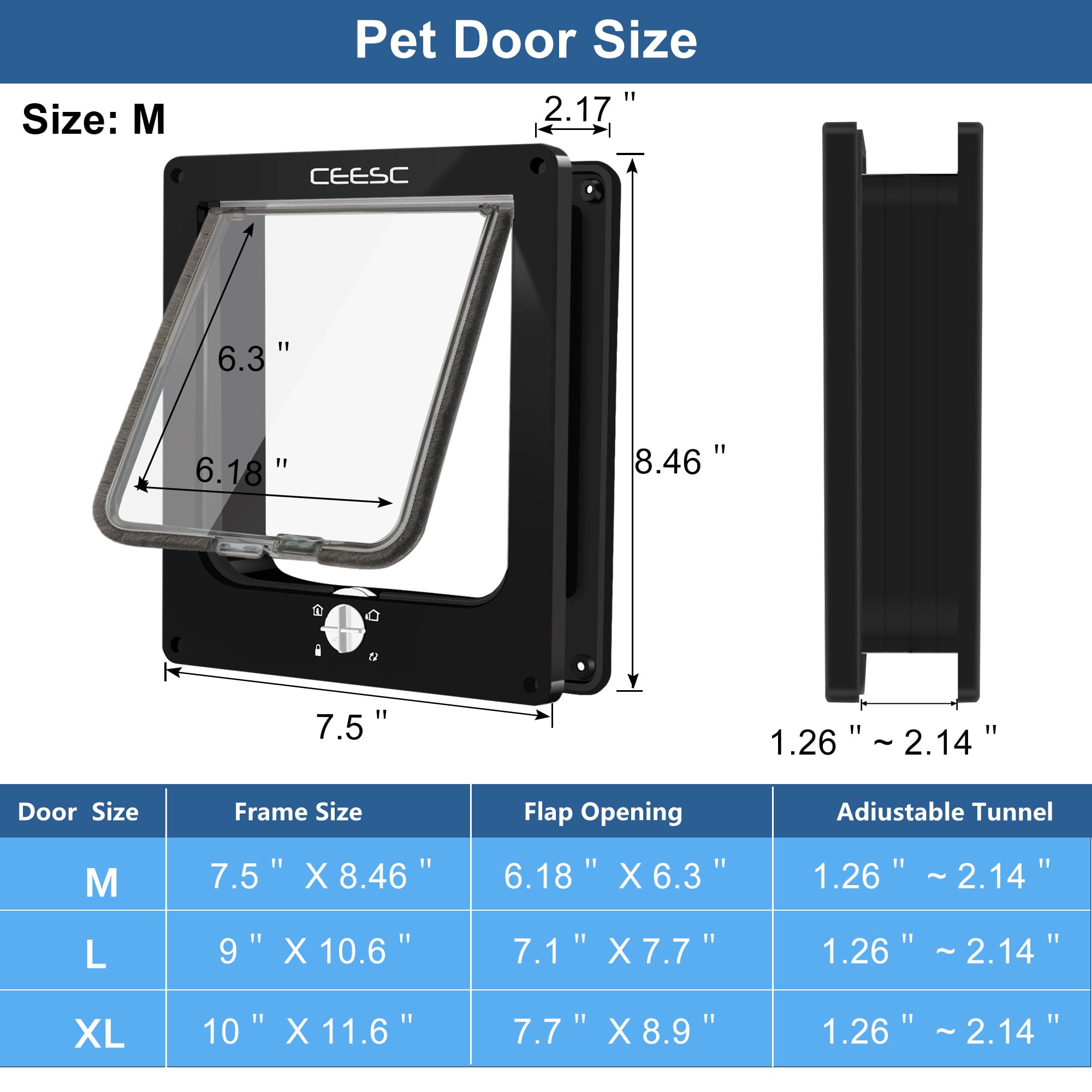 Amazon.com : CEESC Medium Cat Door for Interior/Exterior Door